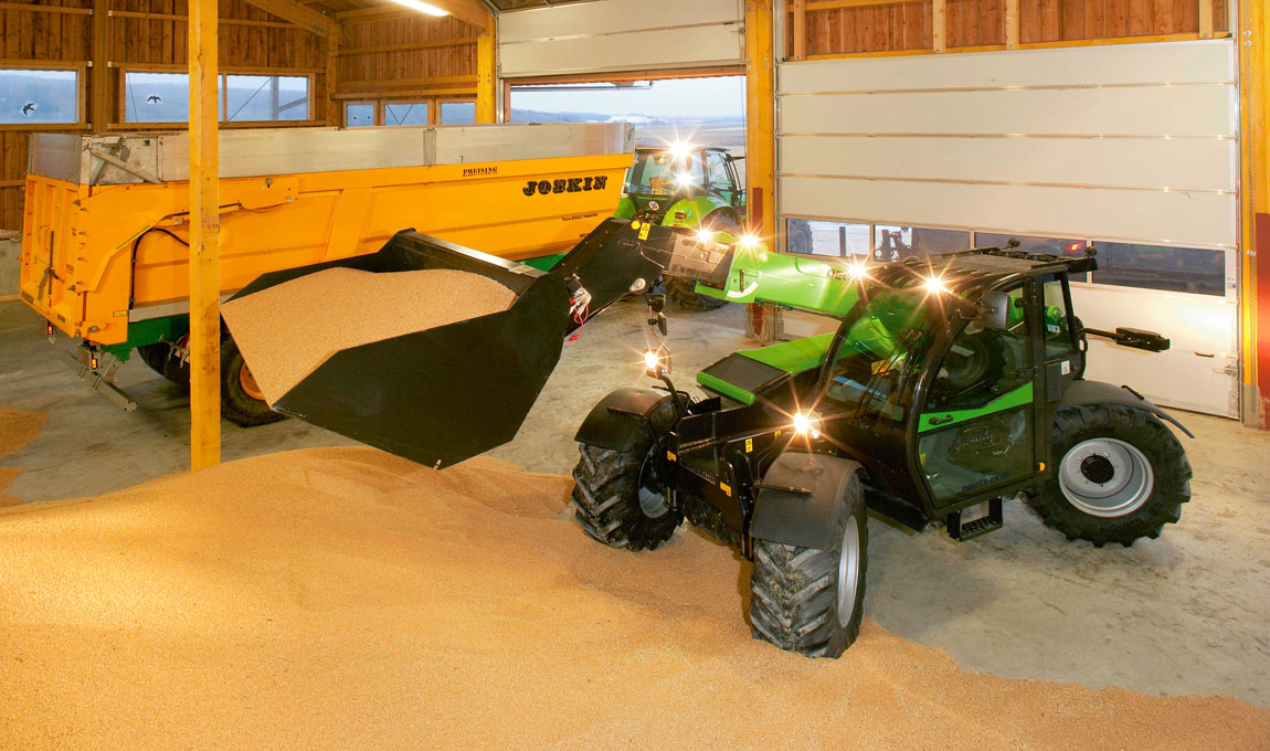 телескопические погрузчики deutz fahr с ковшом