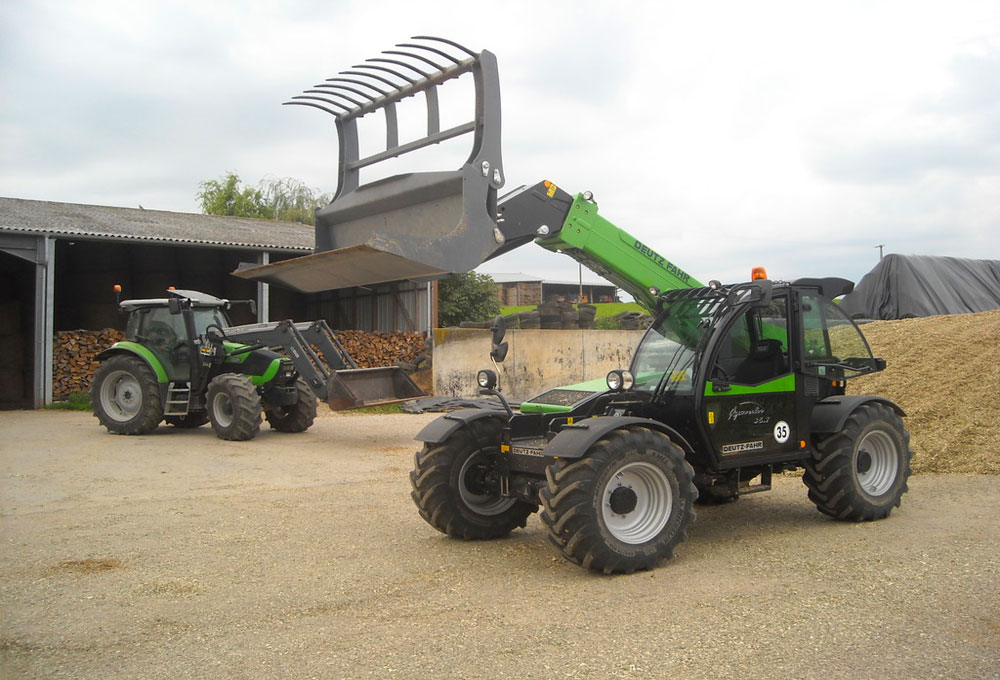 телескопические погрузчики deutz fahr agrotron с захватом