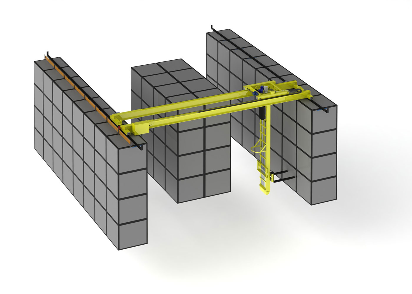 двухпролетный мостовой кран штабелёр